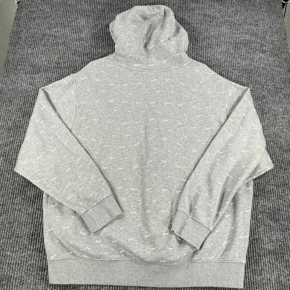 Nike‎ Hoodie Sweatshirt Mens 2XL XXL Gray Geometric Long Sleeve Casual Active